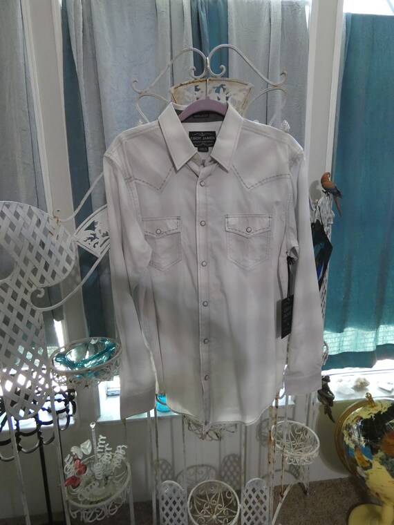 Vintage Cody James Authentic Western Apparel Regular Fit off White Button up Men s Long Sleeve Shirt Like New With Tags Size Medium Etsy