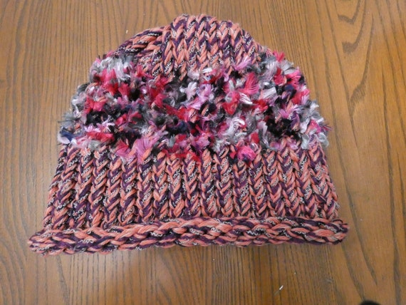 Vintage Hand Knitted Winter Hat Colorful Warm Boh… - image 5