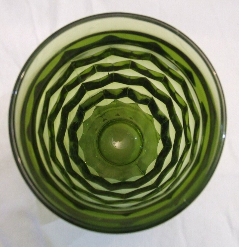 Two 1970's Vintage Avocado Green Drinking Glasses Diamond Etsy