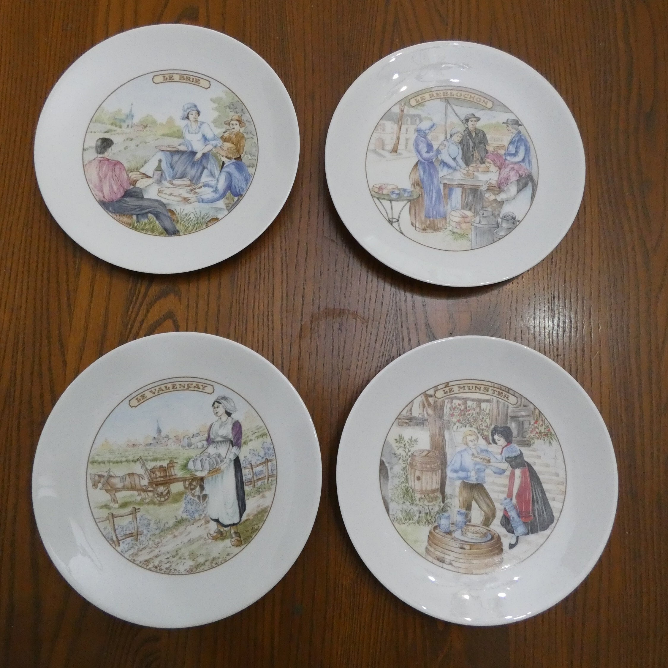 4 Porcelain Apilco French Cheese Plates Brie Munster Etsy