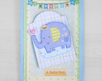 Baby Boy Elephant Greeting Card