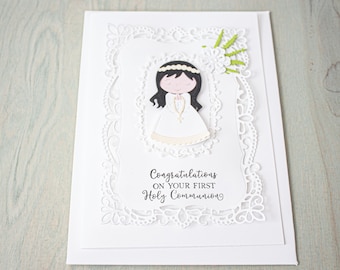 First Communion Greeting Card, Religious Card