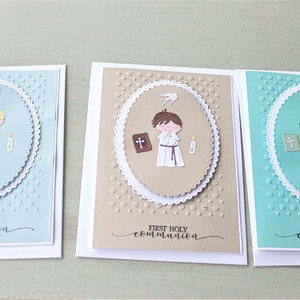 First Holy Communion Card, Boy First Communion, Christian Celebration, Religious Occasion, Kids Religious Greetings, Size 5x7