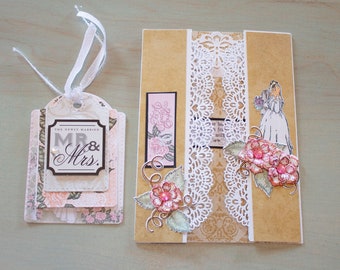 Wedding Gate fold Greeting Card and Tag set