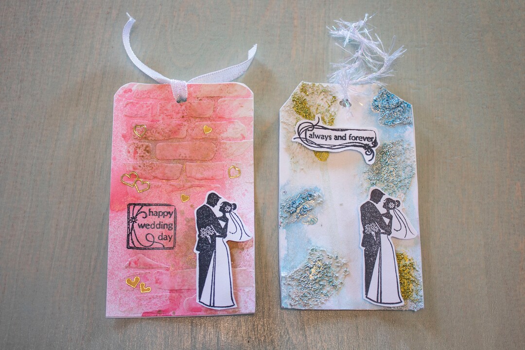 Mixed Media Wedding Gift Tags Set of Two Etsy