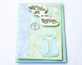 Boy Baptism Religious Greeting Card