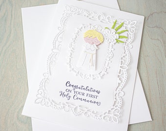 First Communion Greeting Card, Religious Card