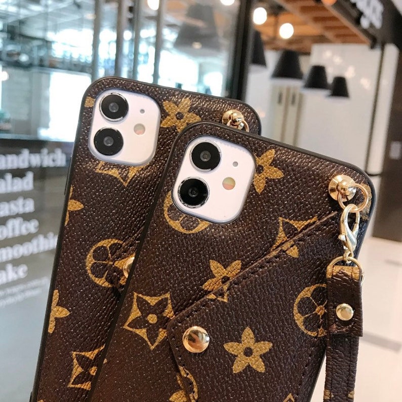 Luxury Designer Brand Inspired Apple Iphone case with Card Holder