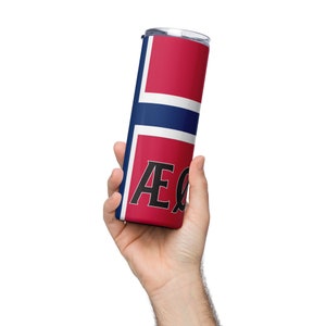 Norway Flag Alphabet Stainless steel tumbler