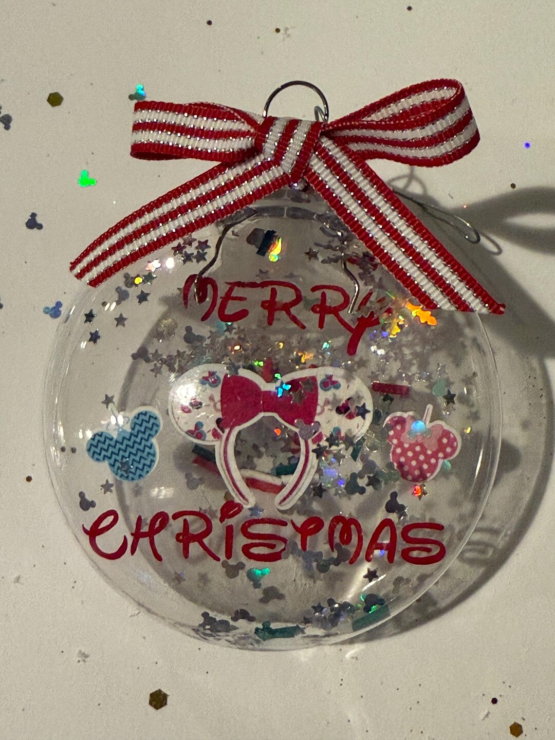 Mickey Ears Disney Disc Ornament, Boy and Girl Gift, Christmas