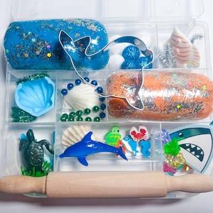 Ocean Play Dough Kit, Ocean Sensory Kit, Ocean Playdoh, Shark Play Dough Kit, Shark Sensory, Shark Playdoh, Under the Sea, Ocean Creatures