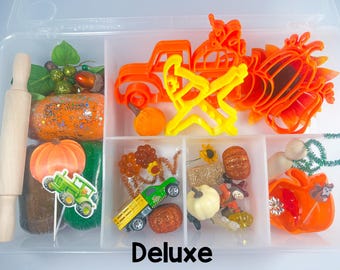 Pumpkin Patch Play Dough Kit, Autumn Playdoh, Fall Sensory Play, Toddler Gift, Farm Play Dough, Pumpkins, Tractor, Pumpkin Patch Sensory