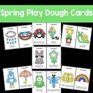 Frühling Spielteig Karten, Frühlingsspielteig Matten, Frühlingsspielteig, Spielteig Aktivität, Spielteig druckbar, Frühlingsspielteig druckbar