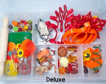 Fall Play Dough Sensory Kit, Fall Playdoh, Autumn Play Dough Sensory Kit, Pumpkins, Apples, Fall Leaves, Autumn Leaves, Perfect Toddler Gift
