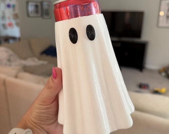 Ghost Koozie, 3D Printed Koozie, Ghost Can Holder, Halloween Koozie, Halloween, Spooky Koozie, Can Cooler, Can Holder