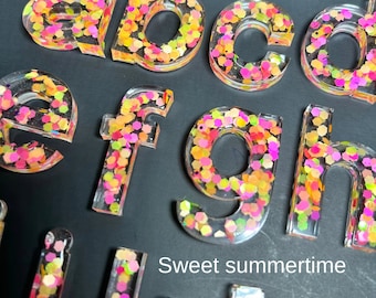 Resin Alphabet Letters, Resin Letters, Resin Numbers, Alphabet Letters, Glitter Letters, Resin Toy, Alphabet Toy, Educational Toy