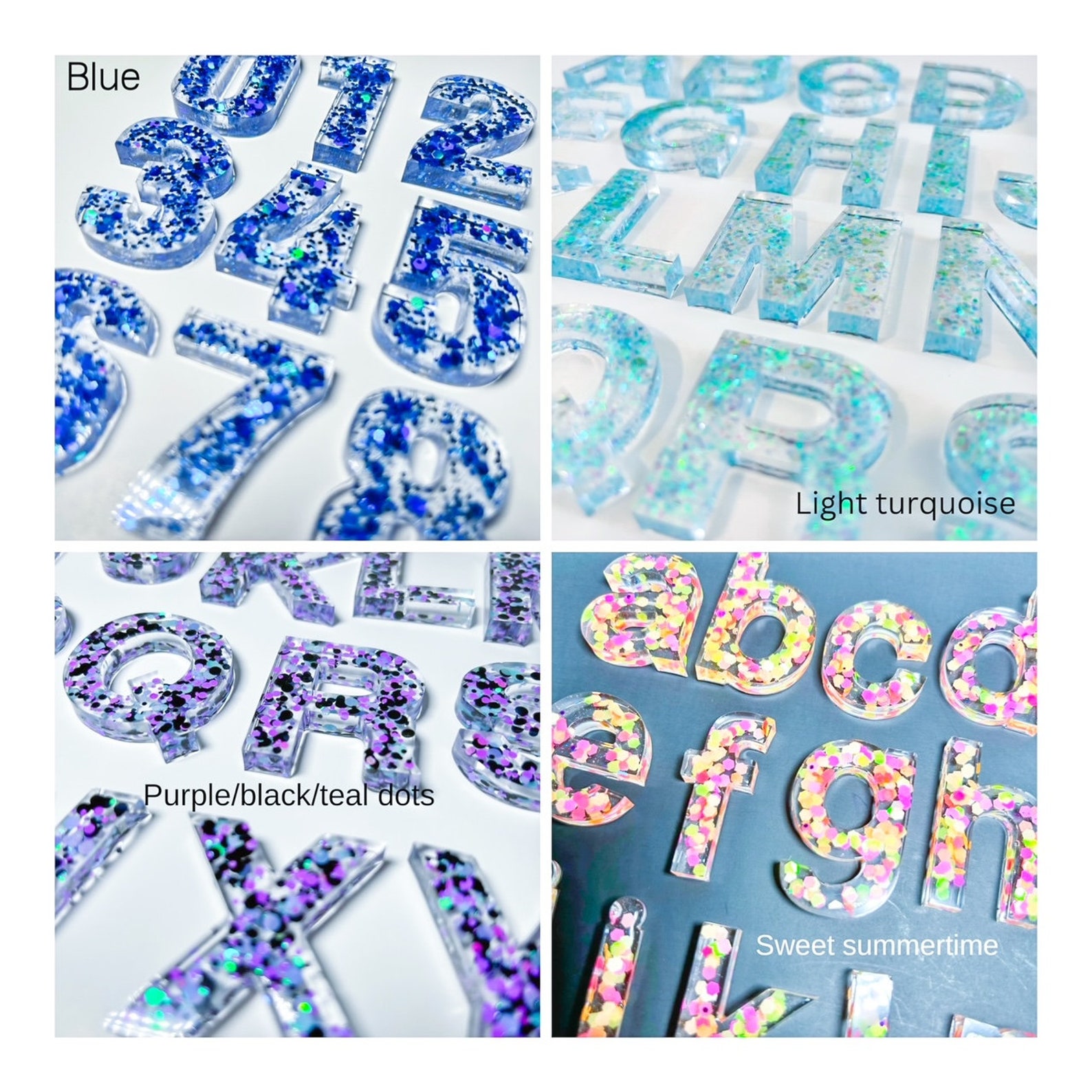 Resin Alphabet Letters Resin Letters Resin Numbers Alphabet Etsy