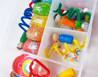 Rainbow Play Dough Kit, Rainbow Sensory Kit, Rainbow Play Dough, Rainbow Sensory, Spring Sensory Kit, Spring Play Dough Kit, Girl Gift