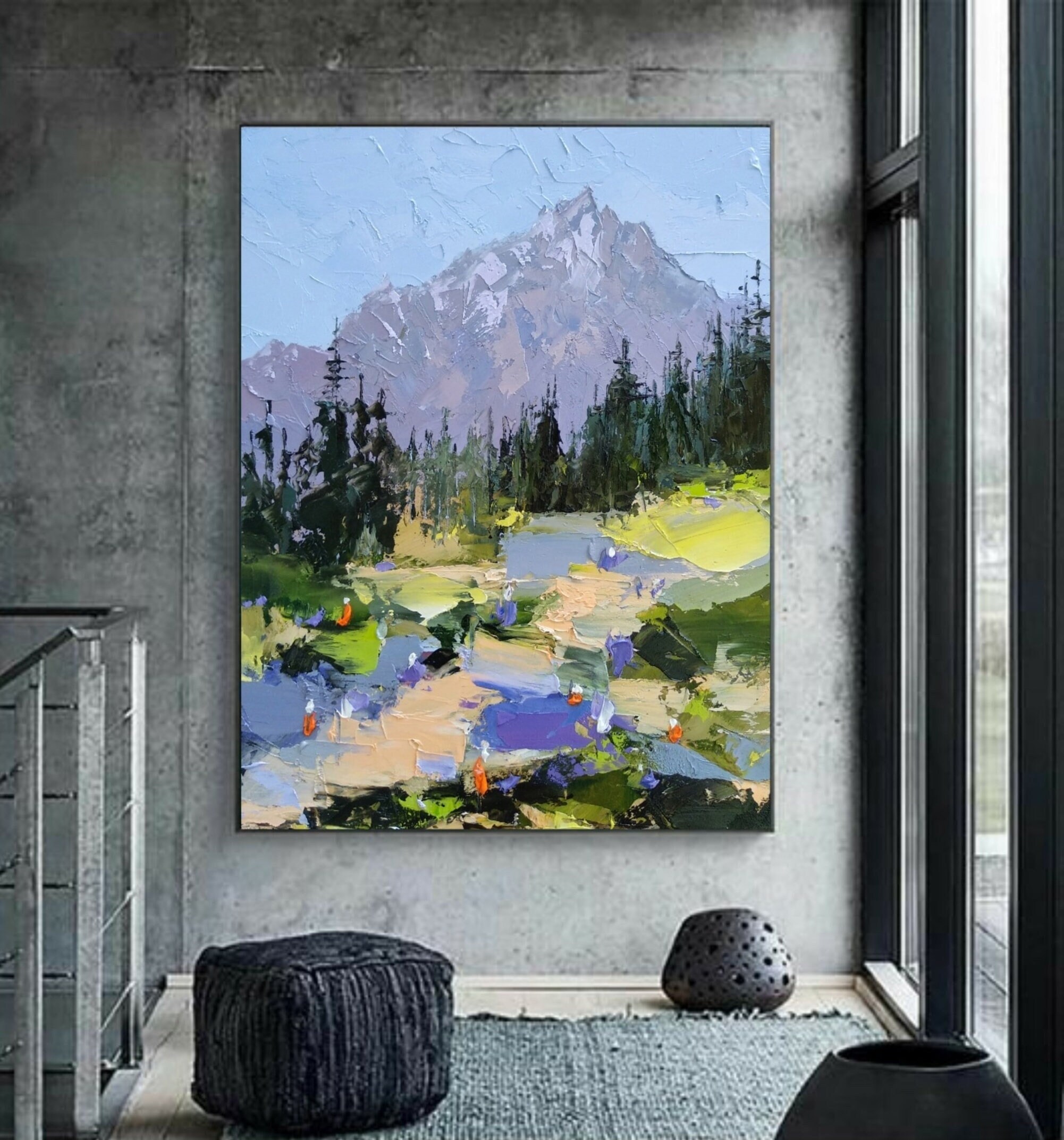 Mountain Painting Large Landscape Art Colorado Wall Art Original OIL Painting Extra Large