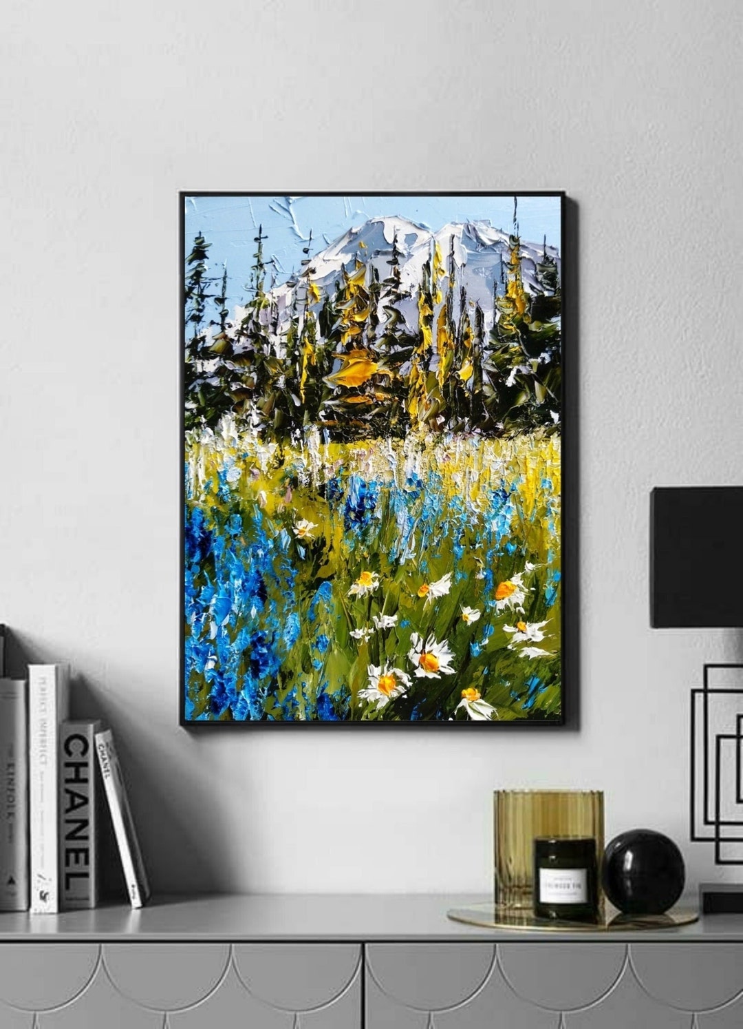 Mt Rainier Painting Large Mountain Art Northwest Original OIL Painting