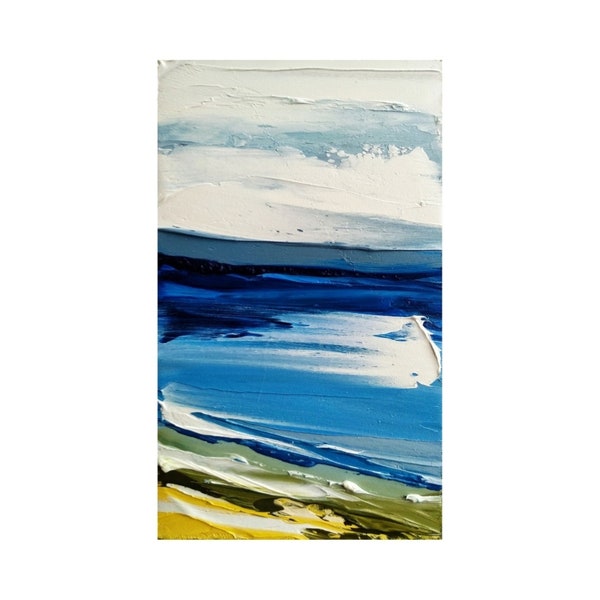 Ocean Painting Seascape Mini OIL Painting Abstract Ocean Art Costal Wall Art Aceo Original Art Impasto Oil Painting