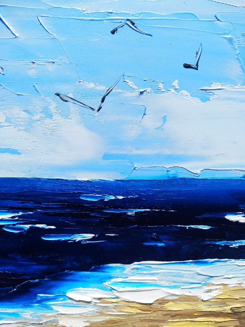 Beach Grasses Painting Coastal Wall Art 4x4 Beach Landscape Miniature