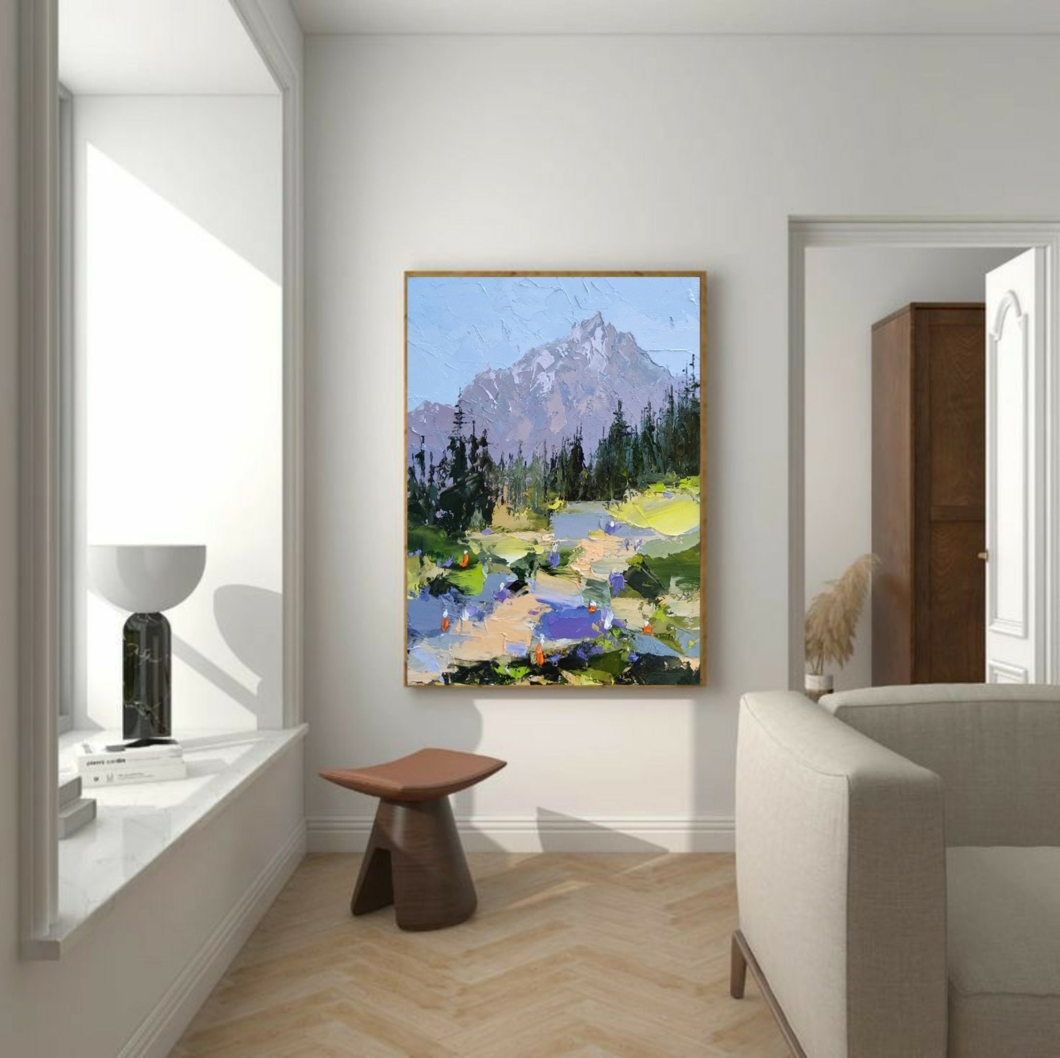 Mountain Painting Large Landscape Art Colorado Wall Art Original OIL Painting Extra Large