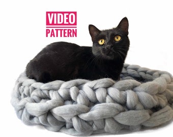 Kitty couch crochet pattern cat bed video pattern dog bed pattern dog couch pattern cat owner gift coat puppy Christmas gift grandma