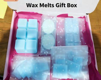 Soy Wax Melts Gift Box: Handmade Scented Set, Tealights, Tissue Paper
