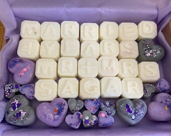 Personalised Anniversary Wax Melts Gift Set: Vegan Soy Wax