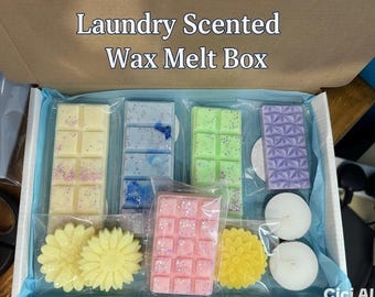 Laundry Scented Wax Melt Box: Soy Wax Hamper Gift Set Free Delivery
