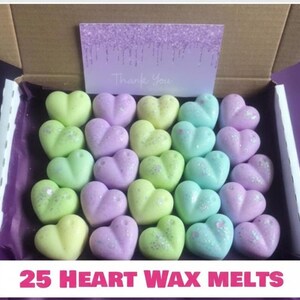 25 Scented Heart Wax Melts Gift Box: Handmade Soy Wax Aromatherapy image 4