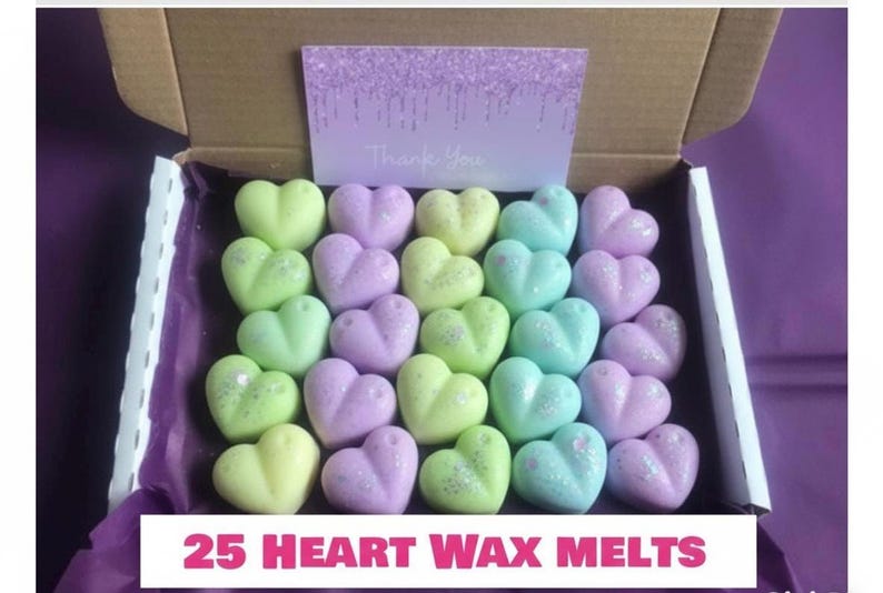 25 Scented Heart Wax Melts Gift Box: Handmade Soy Wax Aromatherapy image 4