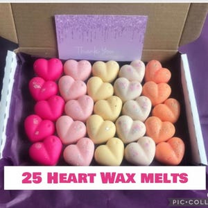 25 Scented Heart Wax Melts Gift Box: Handmade Soy Wax Aromatherapy image 1