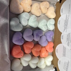 25 Scented Heart Wax Melts Gift Box: Handmade Soy Wax Aromatherapy image 16