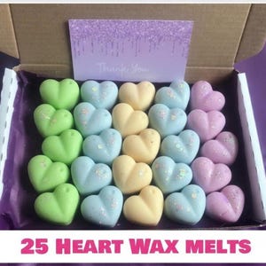 25 Scented Heart Wax Melts Gift Box: Handmade Soy Wax Aromatherapy image 19