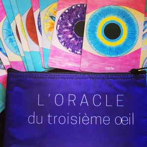 Oracle du Troisième Oeil : Oracle Divinatoire  Oeils clairvoyants Tirage Passé-Présent-Futur Cartes vendues avec Livret dans sa Pochette zip