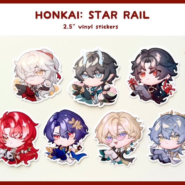 honkai: star rail stickers (2.5" vinyl) - jingyuan, danheng, blade, dr ratio, aventurine, argenti, sunday hsr