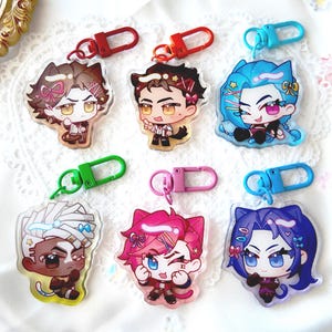 arcane cutie charms  (2" gradient acrylic) | viktor, jayce, caitlyn, vi, jinx, ekko