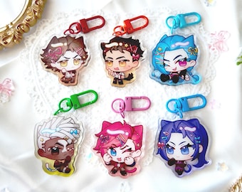 arcane cutie charms  (2" gradient acrylic) | viktor, jayce, caitlyn, vi, jinx, ekko