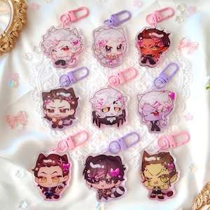 baldur&#39;s gate 3 cutie charms (2&quot; gradient acrylic) | astarion, raphael, gortash, kar&#39;niss, karlach, gale, minthara, shadowheart