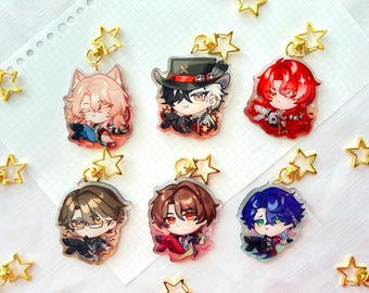 NEW honkai: star rail charms (2.5&quot; glitter epoxy) - boothill, jiaoqiu, gallagher, sampo, welt, argenti hsr