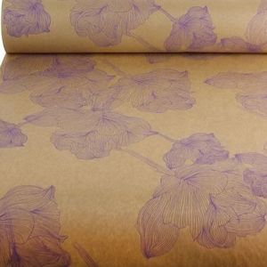 Floral Lilac Purple Kraft Wrapping Paper, Gift Wrapping paper,Eco Friendly Kraft Paper,100% Recycled & Recyclable, Luxury Birthday Gift Wrap