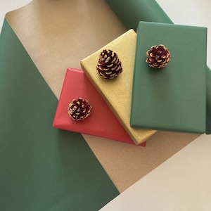 Fogli di carta da regalo di lusso verde, rosso o oro, carta da regalo, carta kraft ecologica, 100% riciclata e riciclabile