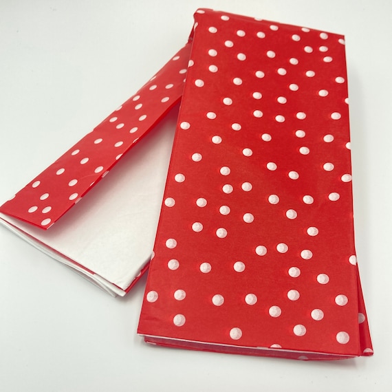 White Polka Dot on Red Tissue Paper Sheets-perfect for Birthdays-mother's  Day-easter-new Born Gift Wrap-luxury Tissue Paper Sheets. 