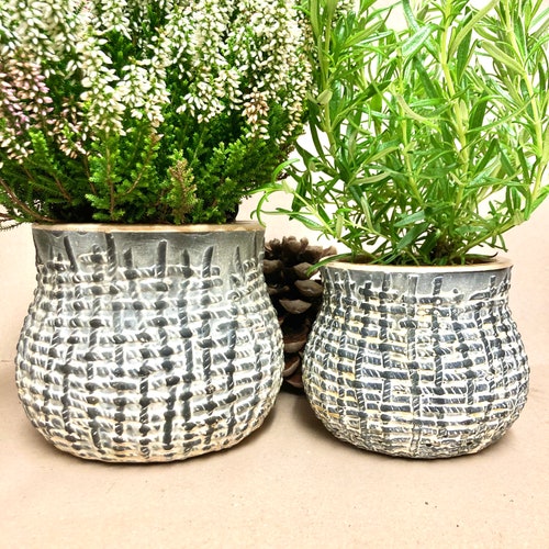 Blue Plant Pot Blue Planter Indoor Planter Indoor Plant Etsy