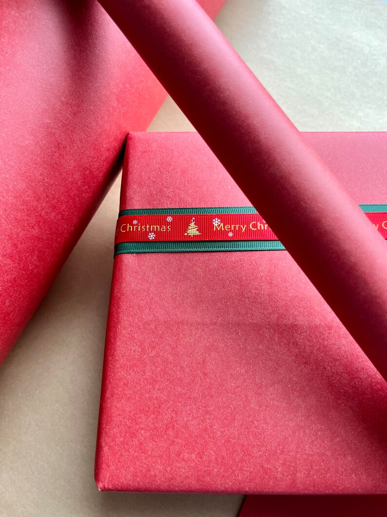 Matt Red Kraft Wrapping Paper, Sustainable Eco Friendly Kraft Paper, 100% Recycled & Recyclable, Luxury Sustainable Birthday Gift Wrap image 7