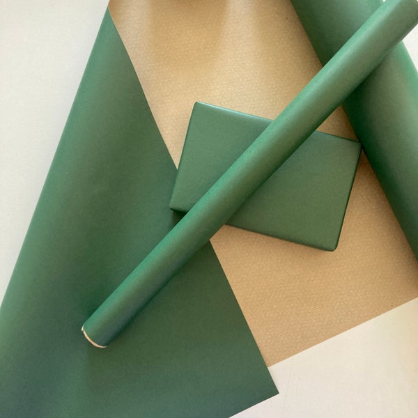 Dark Green Wrapping Paper, Gift Wrapping paper,Eco Friendly Kraft Paper,100% Recycled & Recyclable, Luxury Birthday