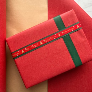 Matt Red Kraft Wrapping Paper, Sustainable Eco Friendly Kraft Paper, 100% Recycled & Recyclable, Luxury Sustainable Birthday Gift Wrap image 3