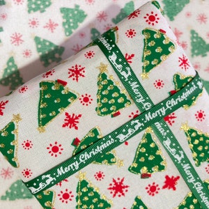 5 m stoffen verpakking, milieuvriendelijk, 100% herbruikbare kerstverpakkingsstof papier luxe kerstcadeauverpakking, tafelloper